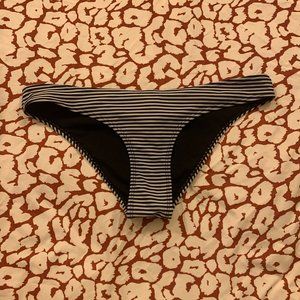 Black & White Striped Low Rise Cheeky Bikini Bottoms Sz M